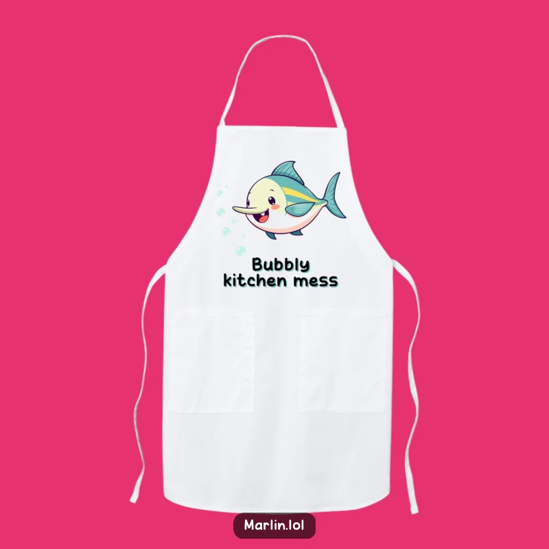 Funny Marlin Bubble Apron: Cheerful Kitchen Fun