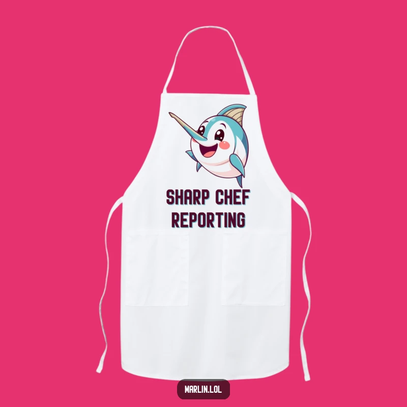 Funny Excited Marlin Apron: Cook with Zest and Humor, Great Gift!