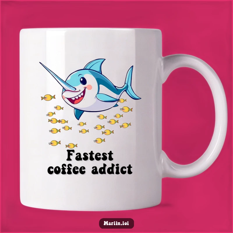 Funny Marlin Zoom Mug: Speedy Fishy Fun, Perfect Humorous Gift for Anglers!