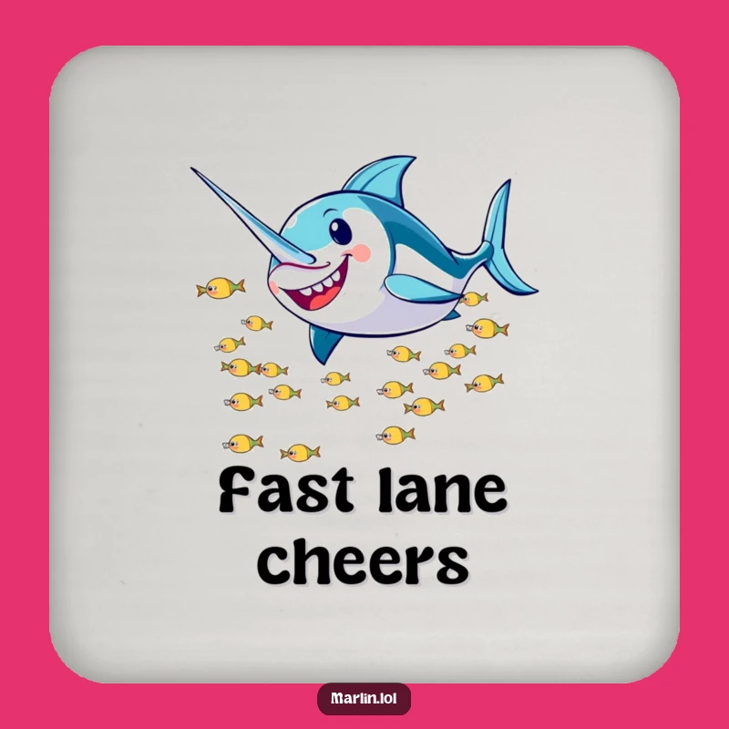 Funny Marlin Coaster: Speedy Protection with Ocean Humor, Great Party Gift!