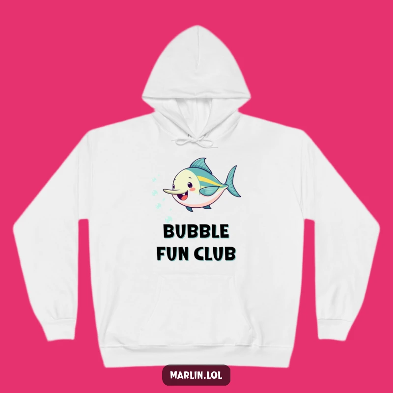 Funny Marlin Bubble Fun Hoodie: Cozy & Cheerful Ocean Wear