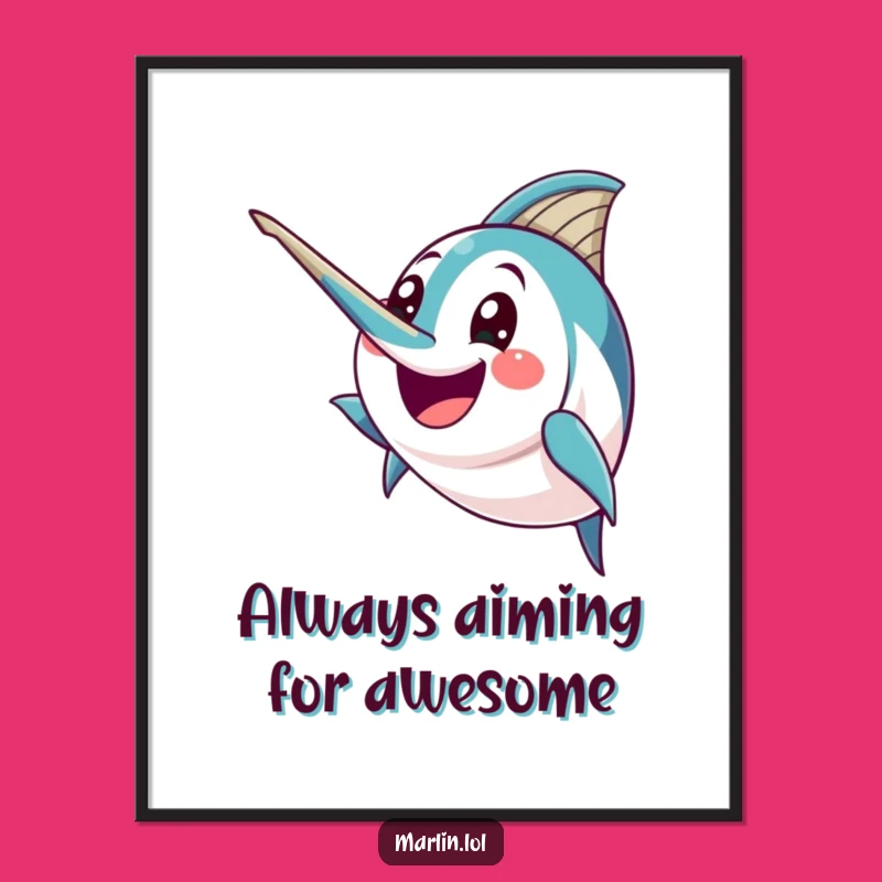 Funny Free Printable Wall Art: Marlin's Energetic Point, Dynamic Downloadable Gift!