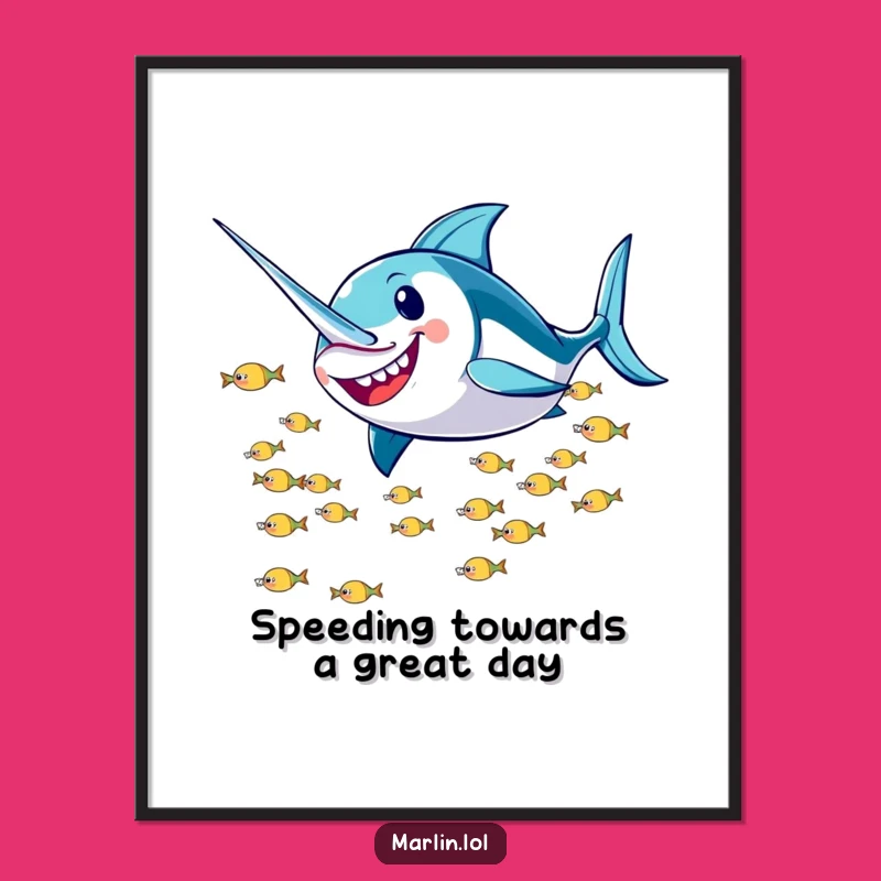 Funny Free Printable Wall Art: Marlin's Fast & Furious Fun, Quirky Downloadable Gift!