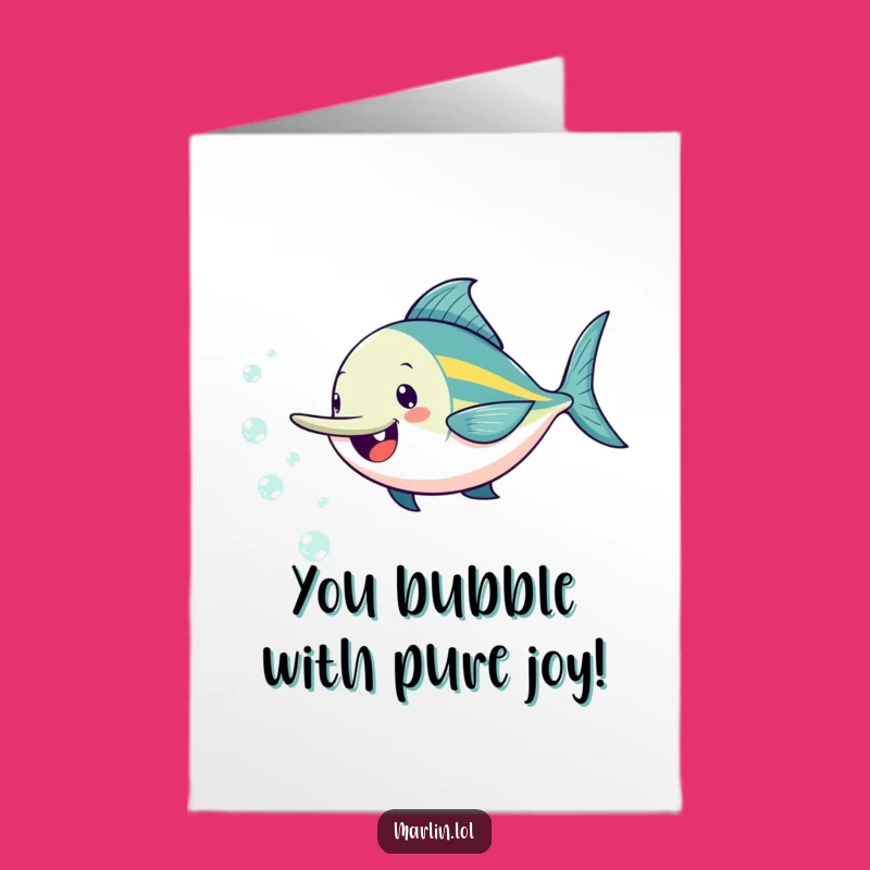 Free Printable Congrats Card: Marlin's Bubble Chase - Funny Downloadable Gift