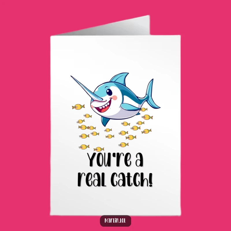 Free Printable Congrats Card: Fast Marlin's Winning Lap, Hilarious Downloadable Gift!