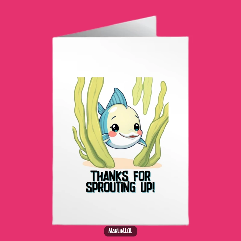 Free Printable Thank You Card: Marlin's Shy Gratitude, Your Funny Downloadable Gift!