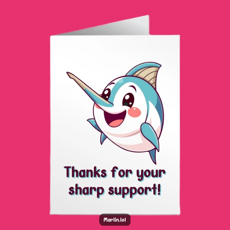 Free Printable Thank You Card: Marlin's Enthusiastic Bill, Your Funny Downloadable Gift!