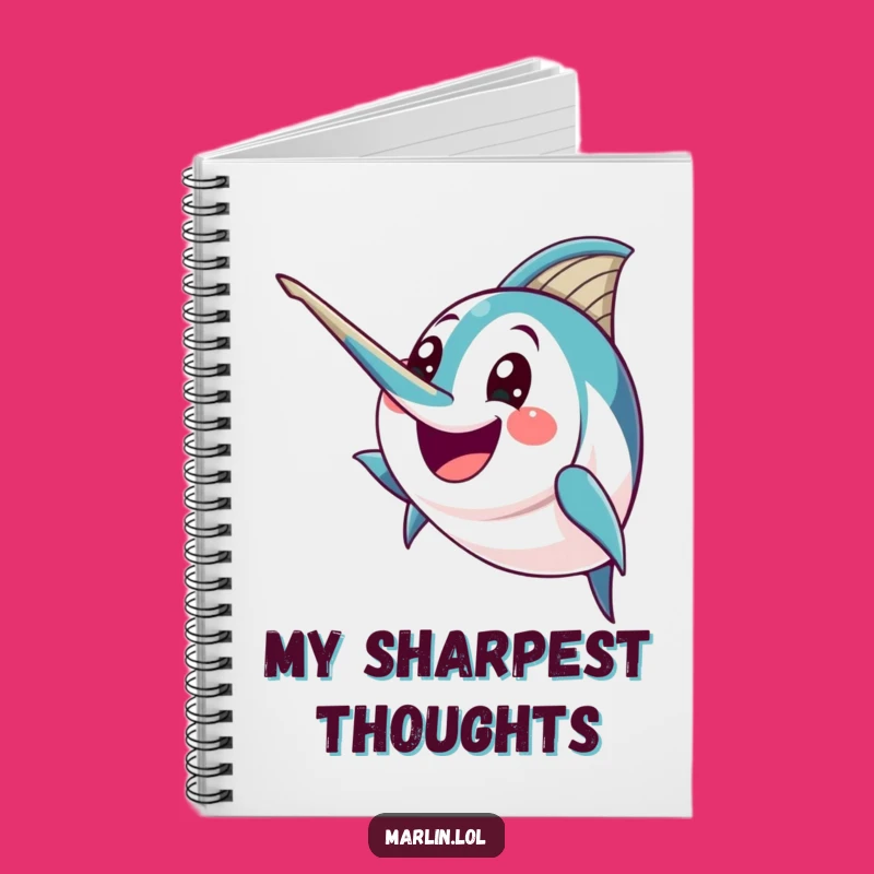 Funny Excited Marlin Notebook: Jot Down Ideas with Enthusiasm, Perfect Gift!