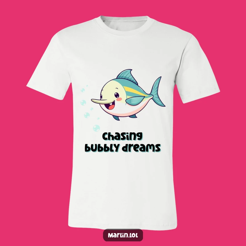 Funny Marlin Bubble Chaser T-Shirt: Playful Ocean Vibes Tee